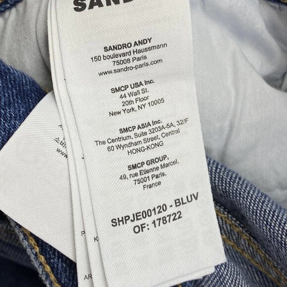Sandro Men's Jeans Blue Vintage Size 29 Slim Cut Cotton Blend Washed Denim - Picture 4 of 12
